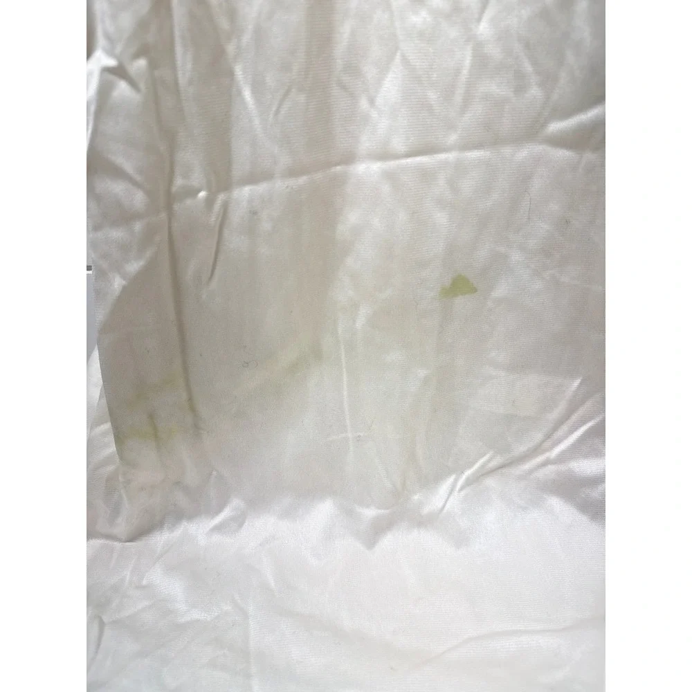 Vintage Ivory Satin Lace Trim Full Slip Dress Maxi Nightgown Size 36 USA Made - Picture 5 of 9